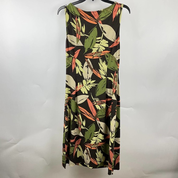 BCBGMAXAZRIA Tropical Leaves V-Neck Sheath Women's Dress - Picture 6 of 7